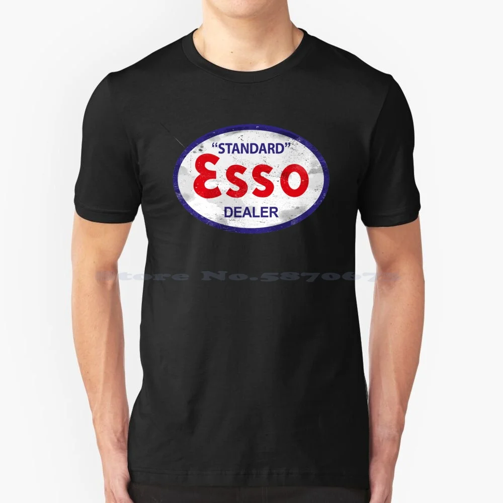 Esso 1933S Vintage Sign T Shirt 100% Cotone Tee Esso Gas Station Sign Motor Oil Oil Oil Tans Oil And Gas Company Oil Company