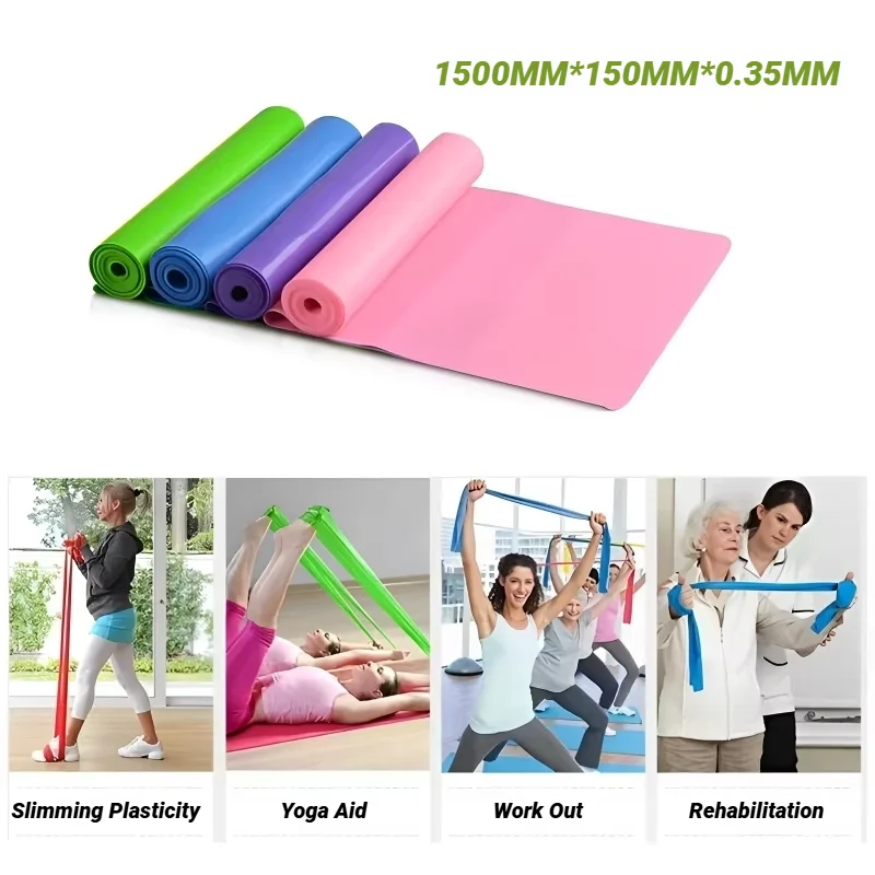 Resistance Bands Yoga Pilates Portable Resistance Band Long Training Stretch Bands Physical Therapy Lower Body Home Strength Elastic Exercise