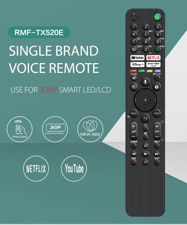RMF-TX520E Voice TV Fernbedienung für Sony, kompatibel mit 4K 8KHD Smart TV Fernbedienung KD-65X80 KD-75X80J Serie Controller – Detail 1