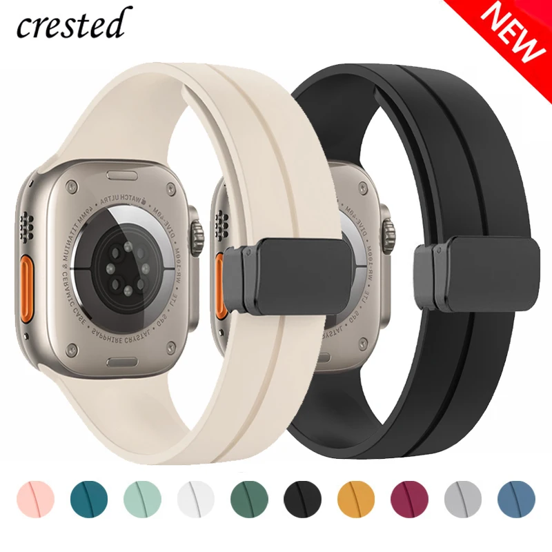 애플 워치 울트라 밴드용 마그네틱 스트랩, 49mm 45mm 실리콘 팔찌, iWatch 시리즈 7 8 se 6 5 3 44mm 45mm 40mm 41mm 42mm 38mm