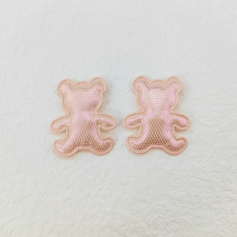 60pcs 2.8*3,2 cm glänzende Bären applikation gepolsterte Patches für Kleidung Hut Handwerk Näh zubehör DIY Kopf bedeckung Haars pangen Bogen Dekor – Detail 11
