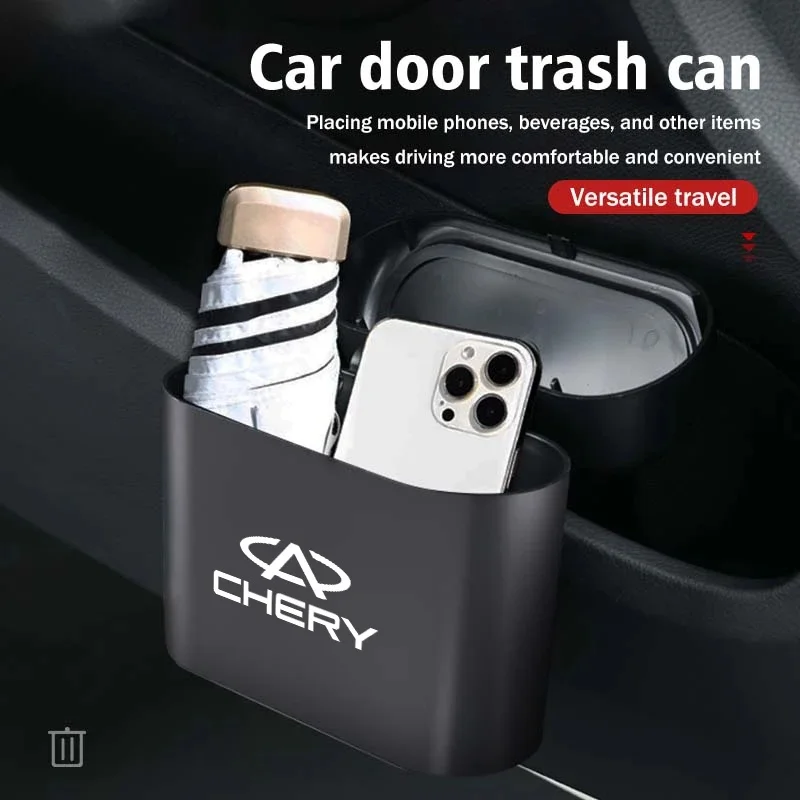 체리 S5 O5 E5 C5 PRO PHEV 티고 5 8 7 아리조 제투어 X70 X70SM 차량용 뚜껑 있는 숨김형 쓰레기통, 도어 걸이형 휴지통