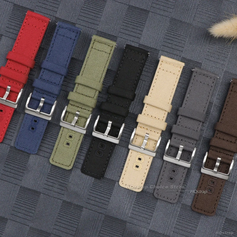 Canvas Nylon Quick Release Watch Strap with Pin Buckle