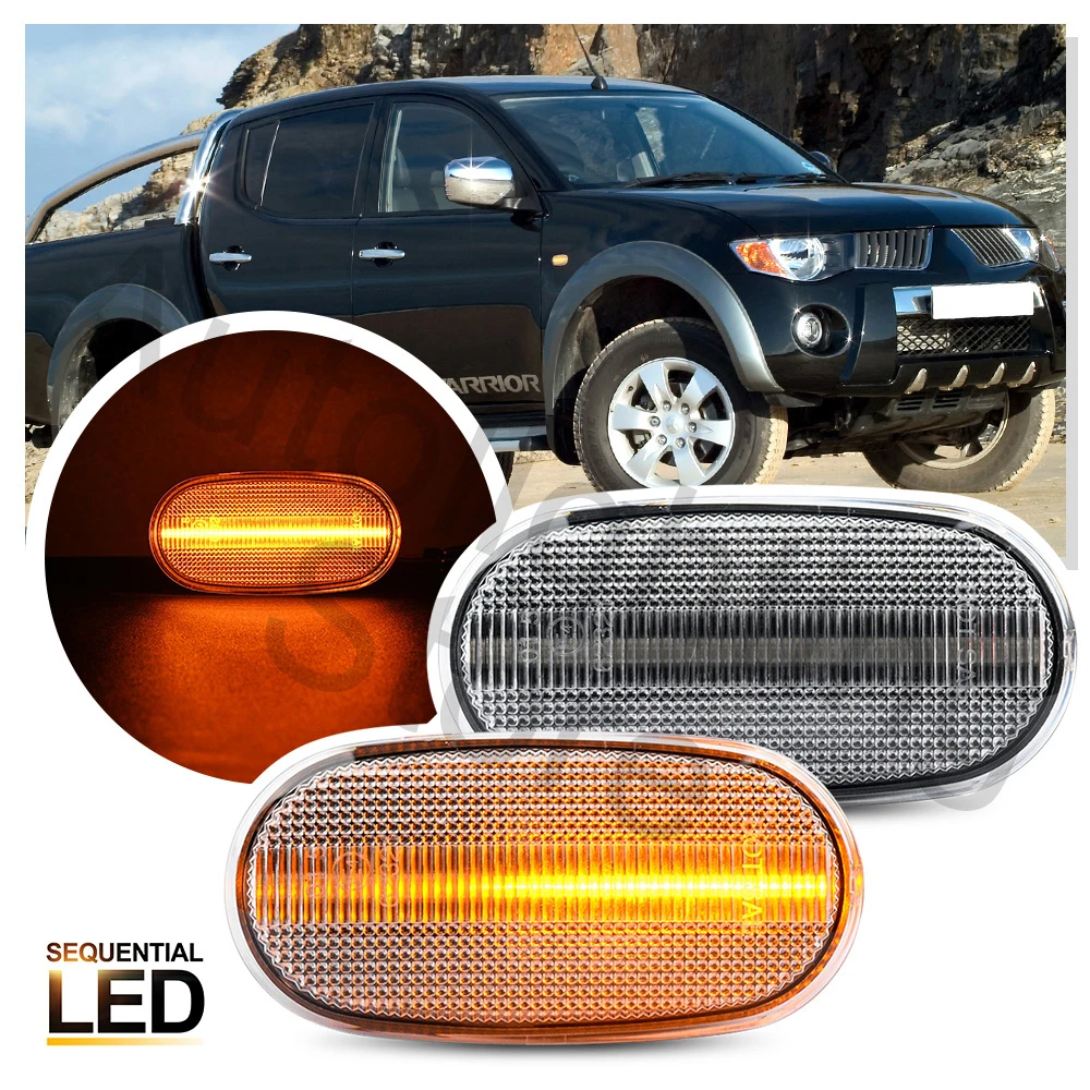 2pcs Led Dynamic Side Marker Lights For Mitsubishi Triton L200 (ka/kb