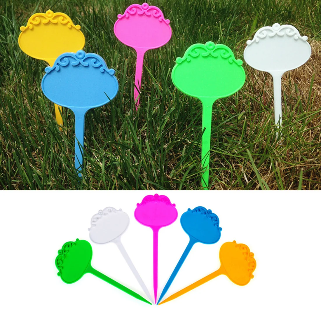 

10 Pcs Garden T-type Plant Markers Label Pot Planter Vegetable Labels Waterproof Plastic Markers Tag