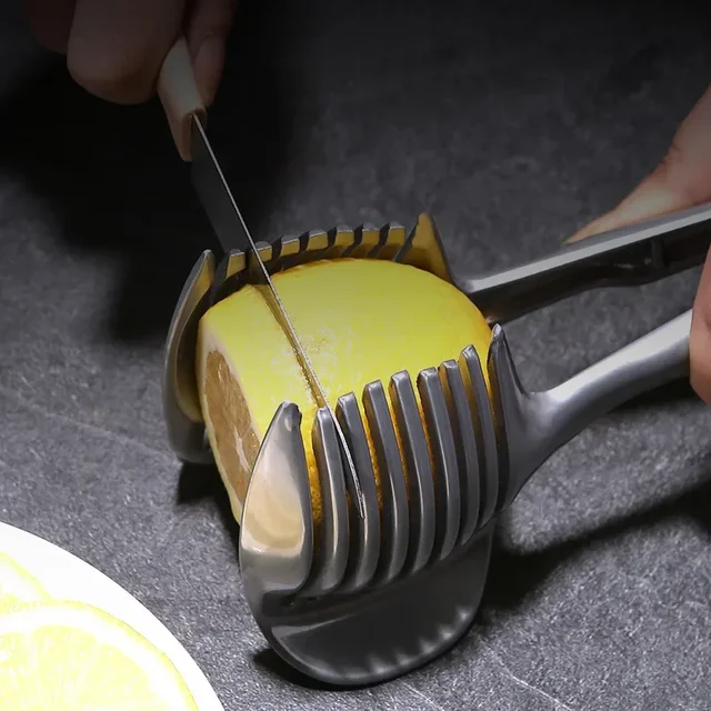 Trancheuse à fruits portative de cuisine-Orange, citron, tomate, pince coupante d'oignon, article de cuisine en alliage d'aluminium 1
