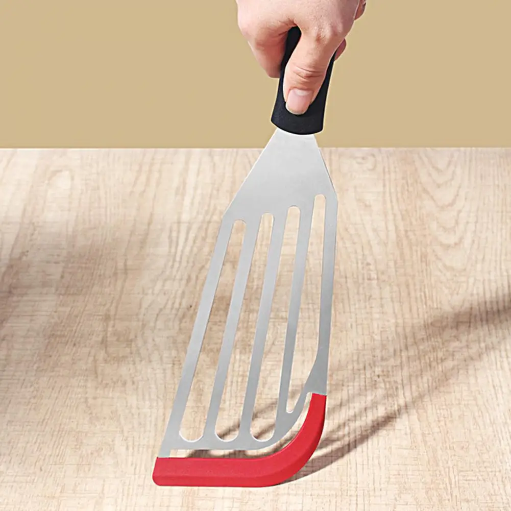 Fish Spatula Turner With Silicone Handle Heat-Resistant Reusable