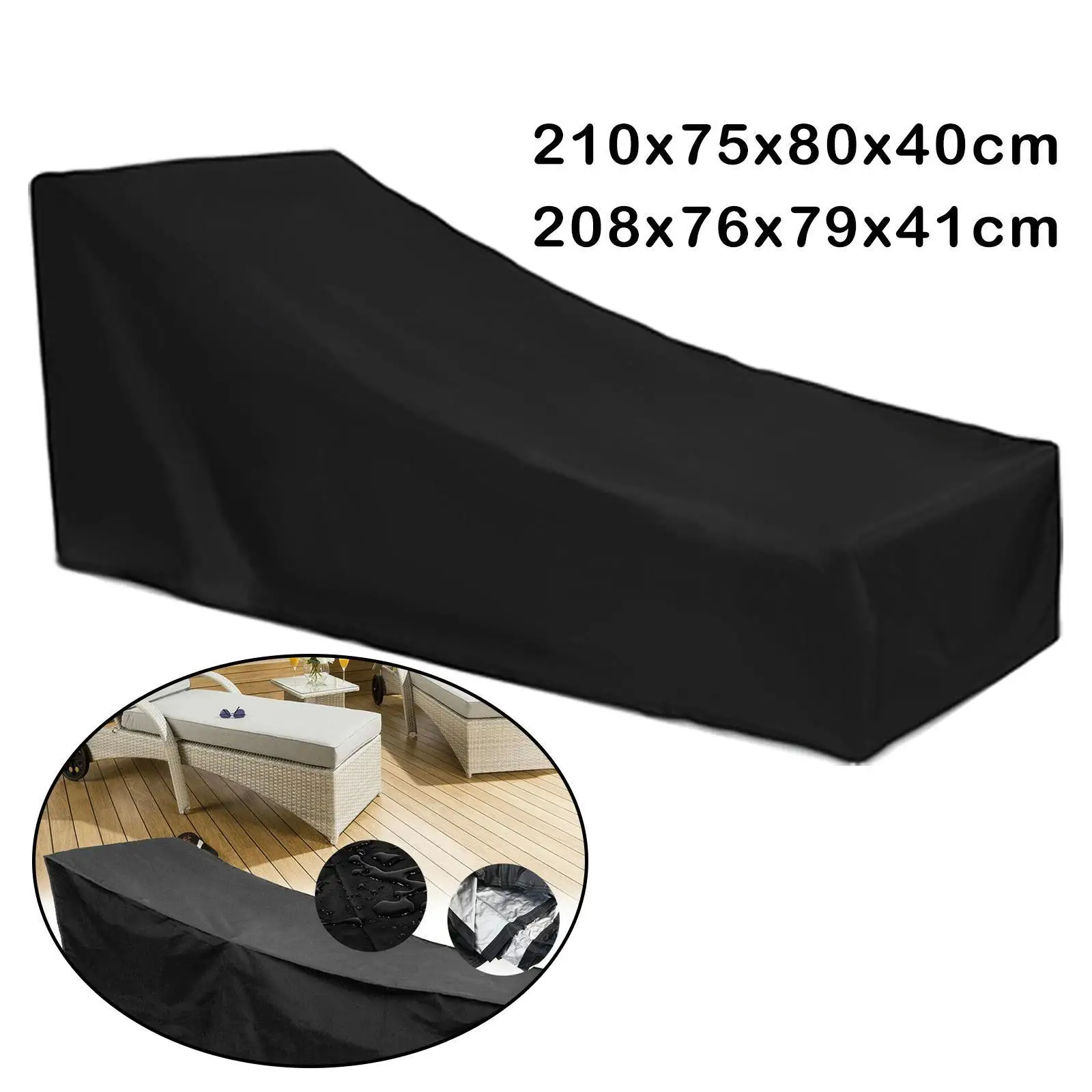 Foldable Cover Waterproof Outdoor Pool Recliner Deck Protective