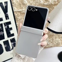 Luxury Matte Candy Color Contrast Gradient Hard Hinge Protection Shockproof Case - Galaxy Z Flip 8 (Silver)