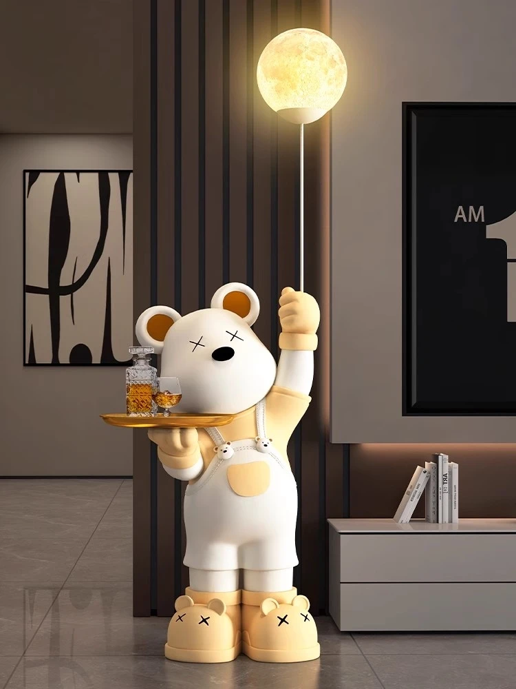 

Violent bear moon lamp large floor-to-ceiling ornaments living room TV cabinet sofa decorations housewarming gifts