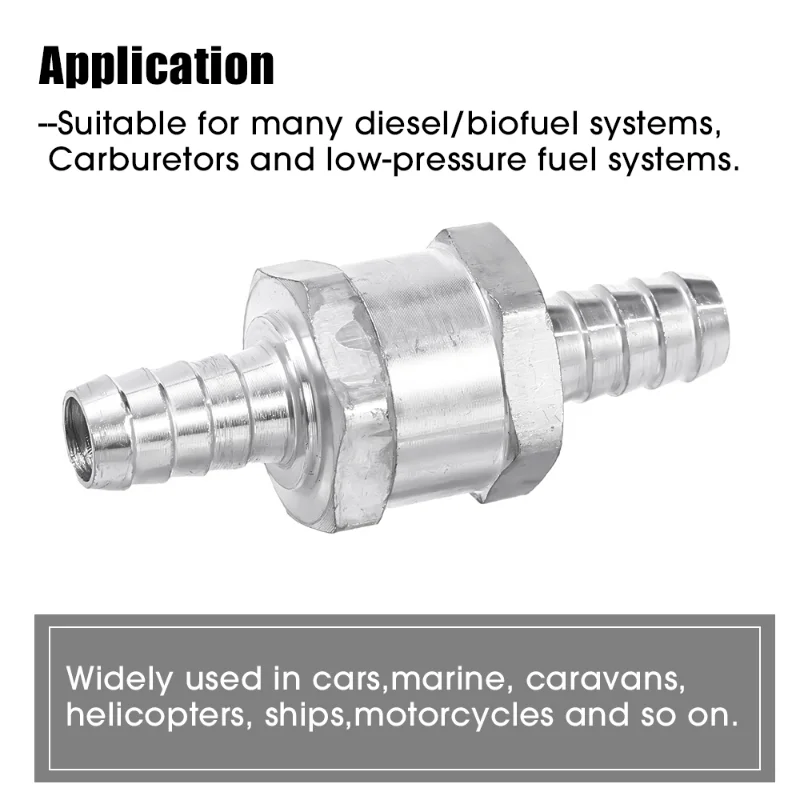 Fuel Non Return Check Valve 6/8/10/12mm Aluminium Alloy Petrol Diesel Water Fuel Line One Way for Peugeot Renault
