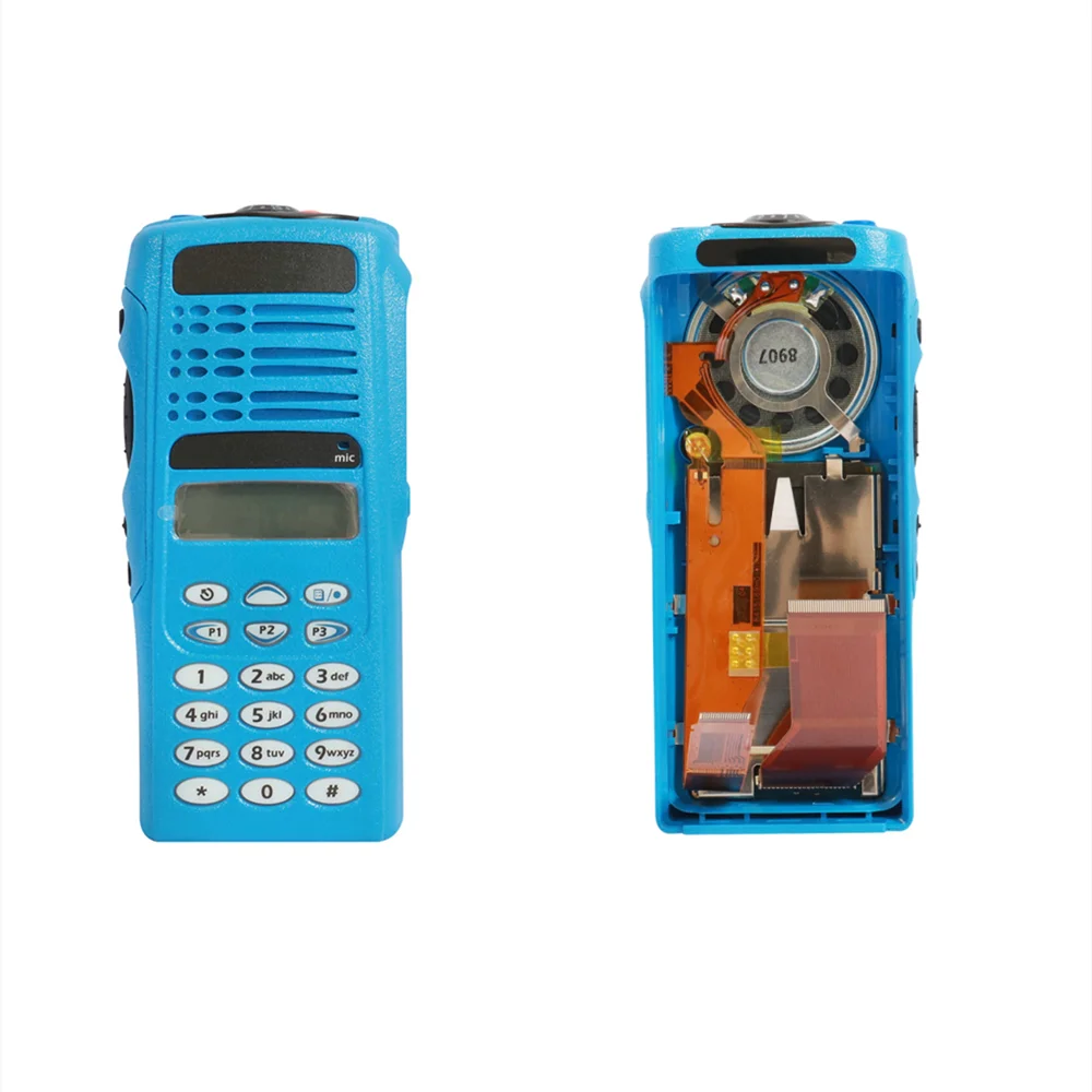 Walkie Talkies Full-keypad Replacement Housing Case Cover With Speaker & LCD for HT1250 GP338 Two-Way Radio Blue full keypad replacement housing case cover for ht1250 gp338 two way radio with lcd speaker mic