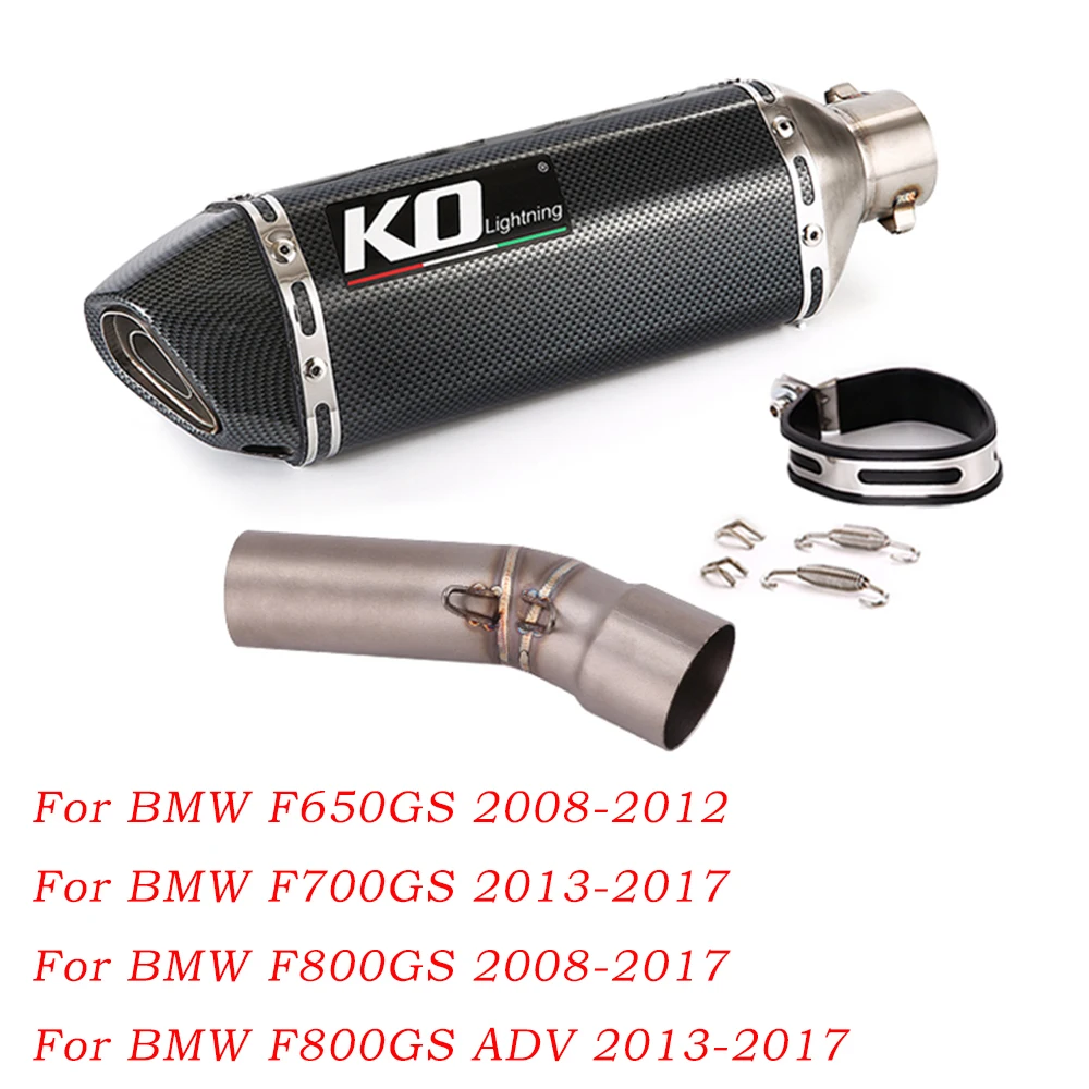 Left Muffler For BMW F650GS 2008-2012 F700GS 2013-2017 Motorcycle Exhaust Mid Pipe Escape Stainless Steel Connect Tube DB Killer - Image 2