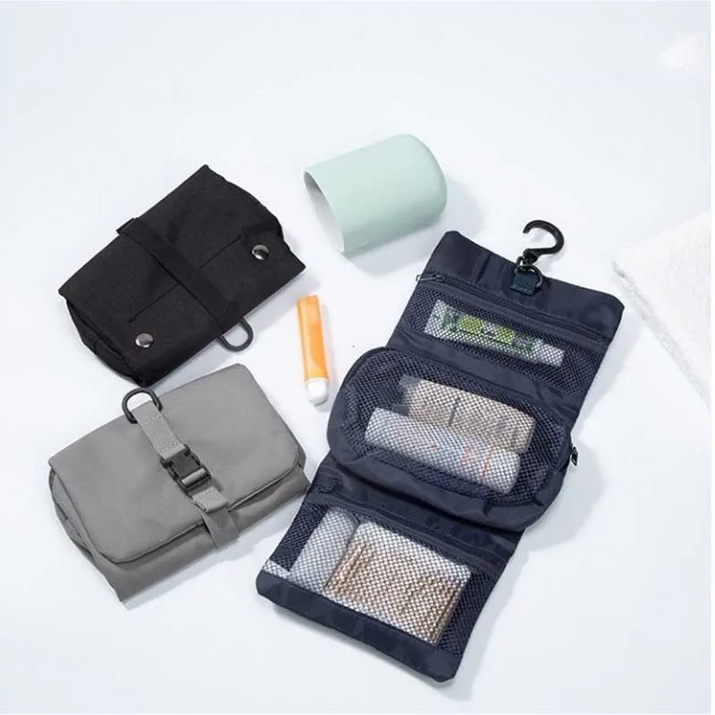 Japanese Style Snap Folding Toiletry Bag Hook Business Trip Toiletries Storage Bag High Quality Cosmetic Bag Travel Tote сумка