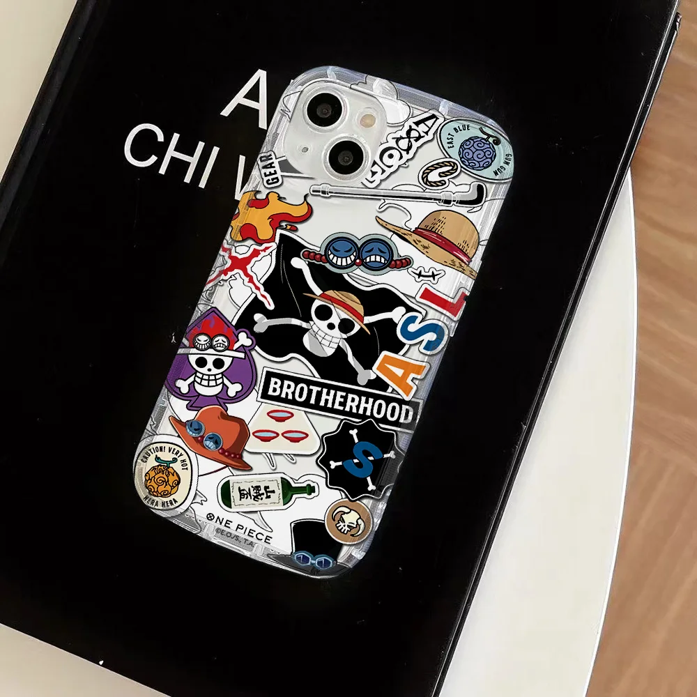 thumbnail image 1 of Funda transparente de Anime o-one p-pieces para IPhone 16, 15, 14, 13, 12, 11 Pro Max, 14, 15, 7, 8 Plus, X, XR, XS Max, SE2020, Airbag, cubierta a prueba de golpes, 1 of 5