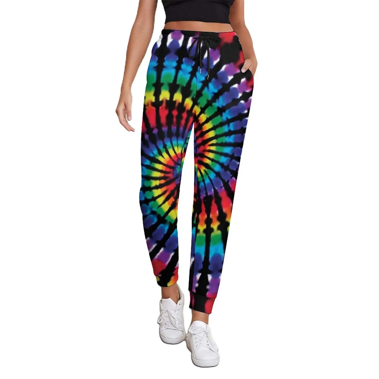 

Spiral Tie Dye Pants Womens Rainbow Classic Sweatpants Autumn Design Street Fashion Oversized Trousers Birthday Gift
