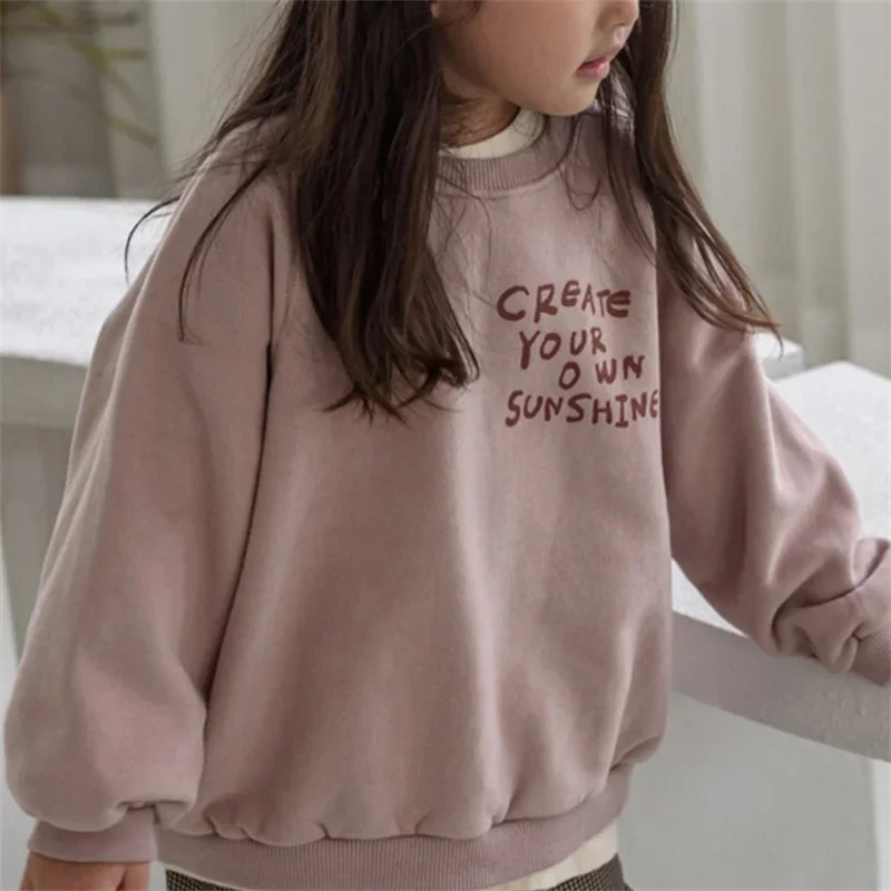 Children Casual Sweatshirts Unisex Trends Pullovers Boys Girls Vintage Streetwear Tracksuit 1-6Y Kids Letter Fashion Hoodies 4