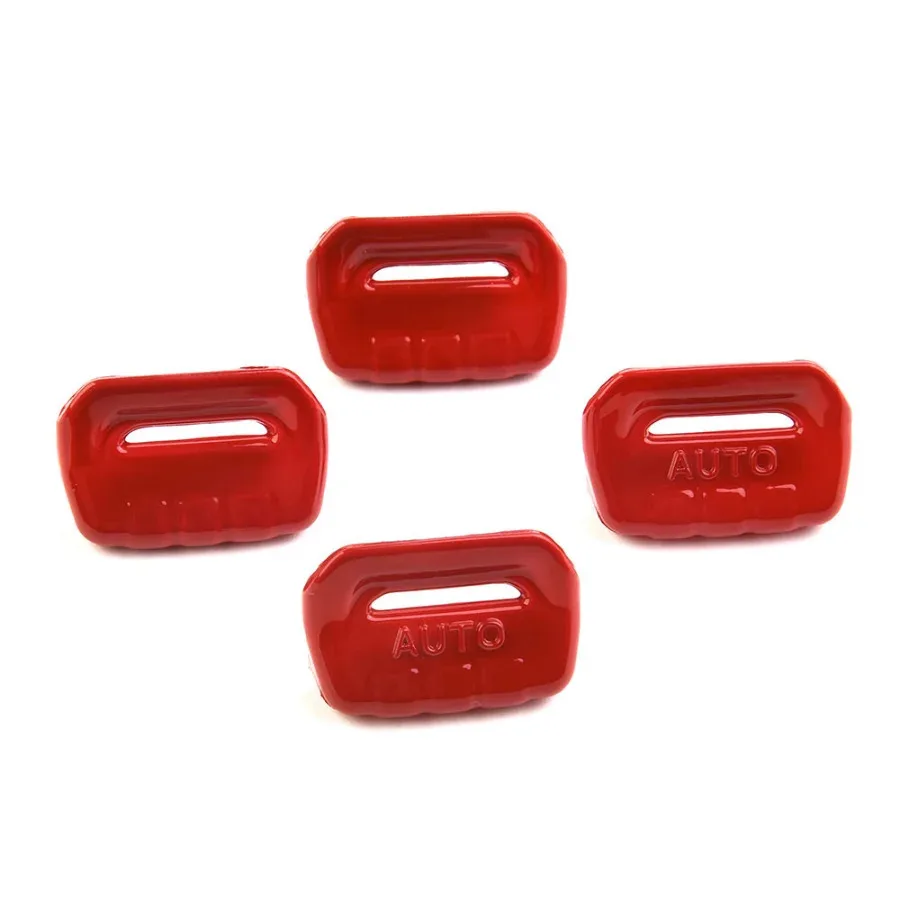 Interruptor de Controle Da Janela Do Carro Tampa Do Botão Vermelho, Auto Botões Push Cover para Jeep Wrangler JL JT 2018, Acessórios Interior Do Carro, 4 Pcs