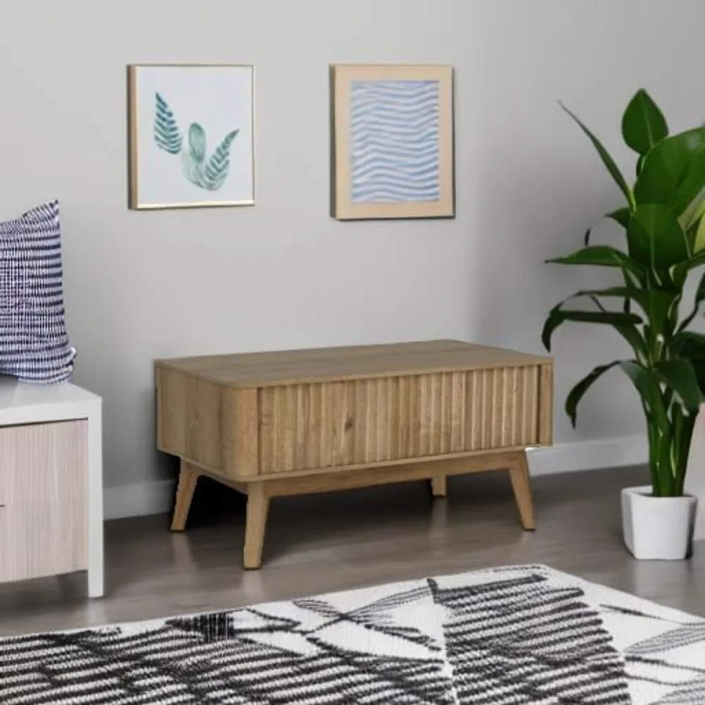 Brooklyn Lift Top Coffee Table for Living Room, Mid Century, Modern Farmhouse with Lifting Tabletop & Hidden Storage, Flut 5