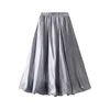 New In 2025 Summer Skirt For Women Bud Korean Fashion Sweet Female Luxury Design Solid Color Midi Long Elegant Skirts 5