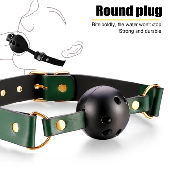 High quality BDSM Genuine Leather Bondage Set Fetish Handcuffs Collar Gag Whip Erotic Sex Toys For Women Couples Adult Games 5