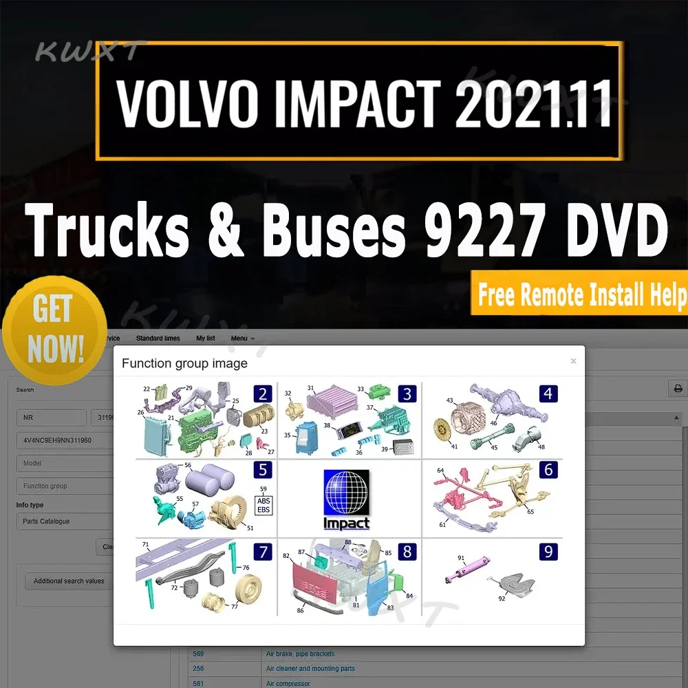 

2022 for Volvo Impact 9227 EPC Electronic Parts Catalogue Lorry Bus Catalogue Information Repair Spare Parts Truck and Bus