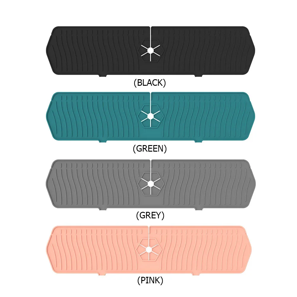 Silicone Faucet Mat 1Pcs Silicone Faucet Mat Water Ripples Kitchen Bathroom Drainage Pad Wash Basin Large Sink Splash Pad Countertop Protector