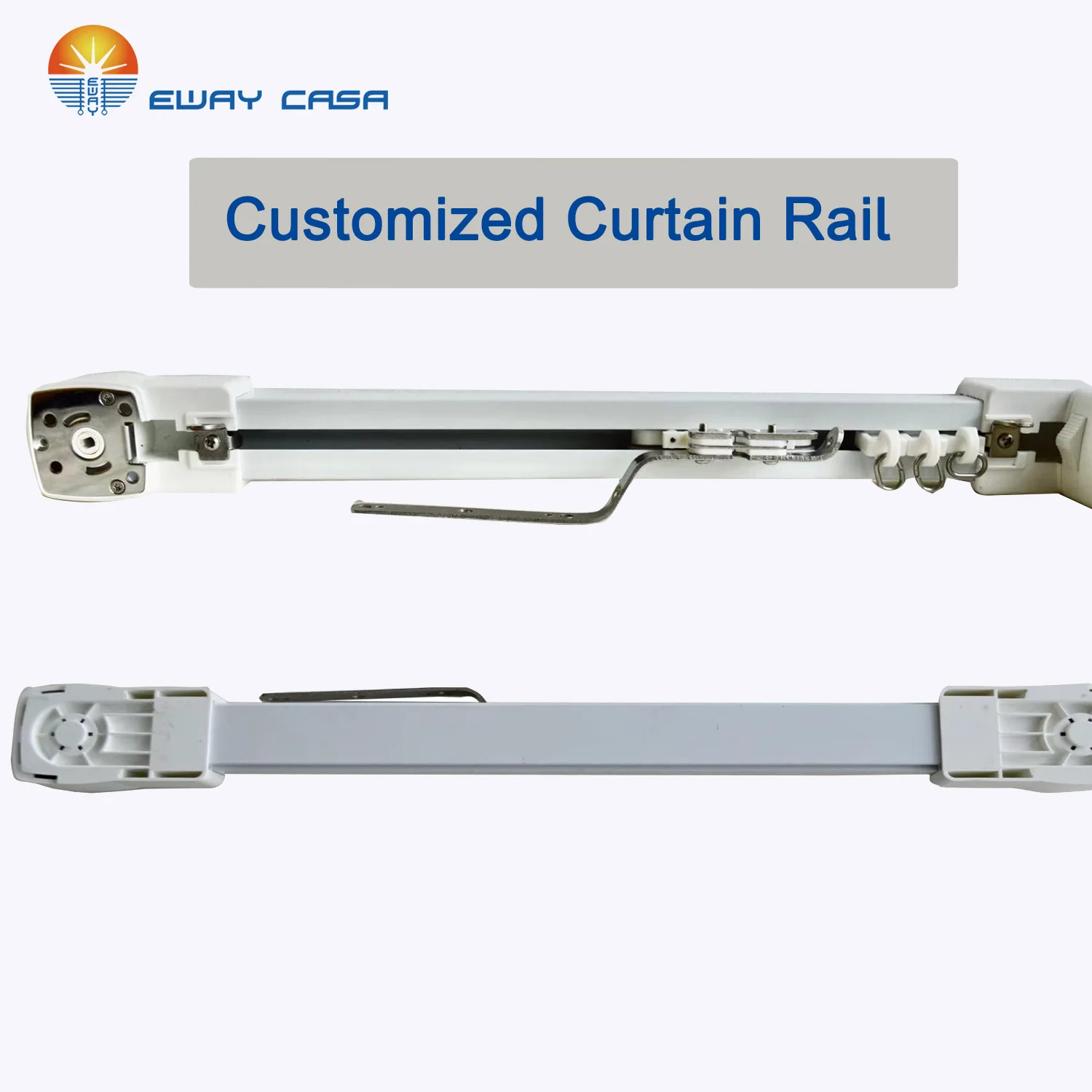 Custom length electric curtain rail 1-5 m