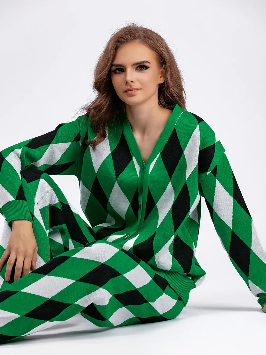 

Minimalist Fashion Womens Two Peice Sets ZA Style Loose Casual Cardigans and Pants Outfits Clothes SUITS