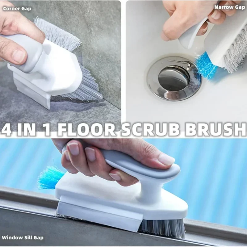 1PC 4 In 1 V-Shape Scrubber Brush Kitchen Bathroom Tile Floor Gap Cleaning Brush Window Groove Wall Corner Toilet Brushes Tools