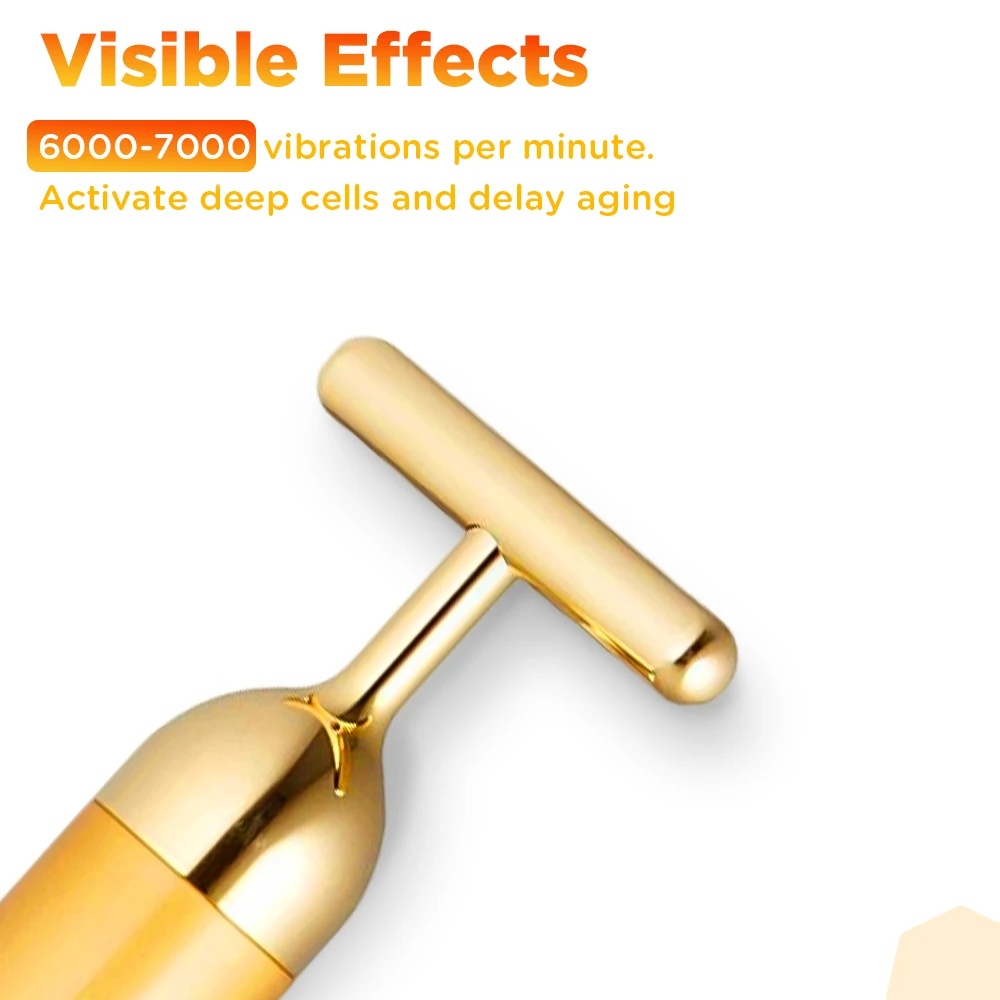 Beauty Stick 24k Gold Face Lift Bar Skin Tightening Energy Beauty Stick Vibrating Facial Massager Electric Instrument