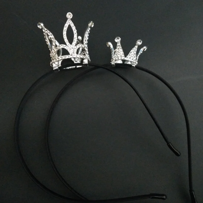 Crystal Rhinestone Tiara Headband Round Trendy Lot Kid Girl Bridal Princess Prom Silver Plated Crown Headbands