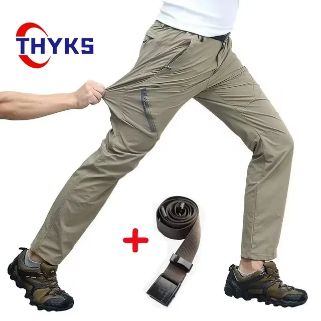 Summer Men's Hiking Pants Stretch Quick Drying Waterpoof Breathable  Lightweight Camping Climbing Trekking Fishing Trousers