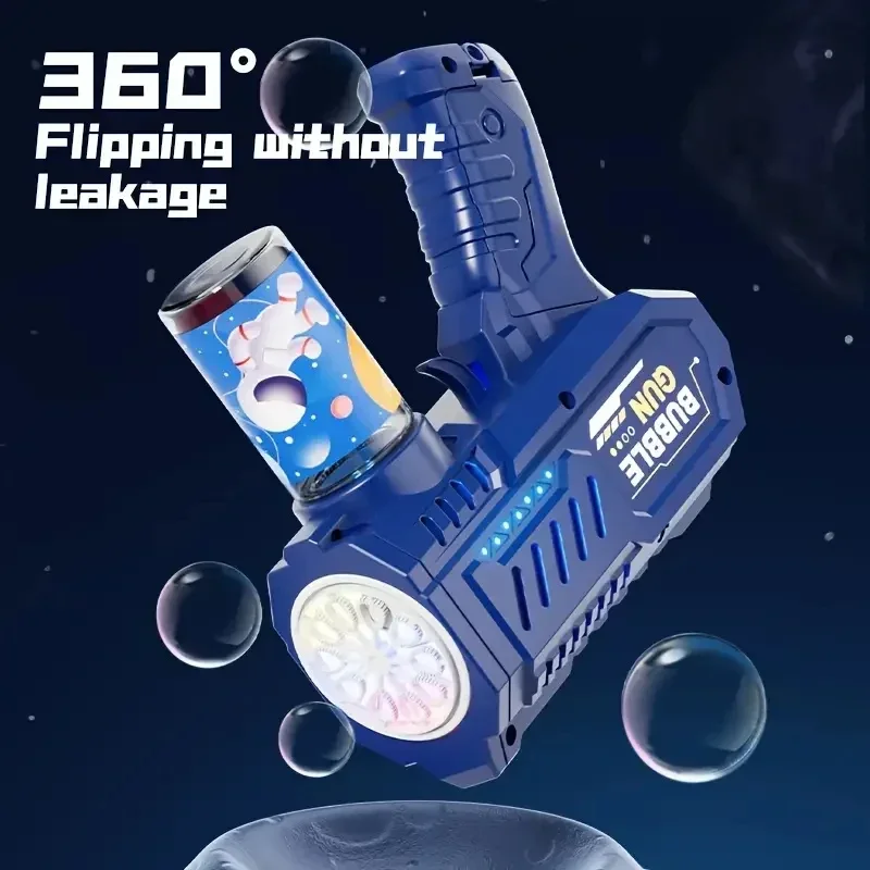 Kids 10 Holes Electric Bubble Gun Automatic Soap Blower With Light Summer Outdoor Party Games Bubbles Machine For Boys Girls 2