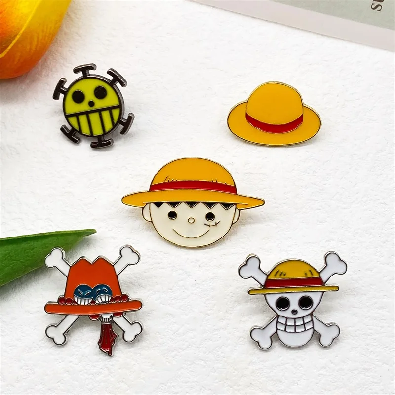 One Piece Enamel Pins Metal Badges Set 6 Types Limited Japan Luffy