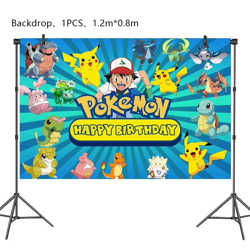 Pikachu Birthday Party Decorations – Balloons, Tableware & Backdrop Set 6