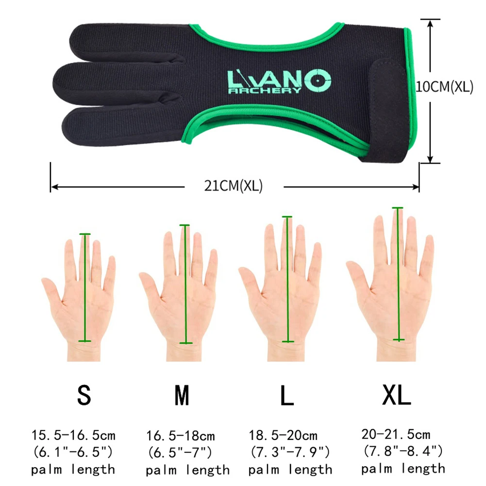 Adjustable Archery 3-Finger Guard Gloves for Recurve/American Bow Outdoor Shot Elastic Finger Protective Gloves
