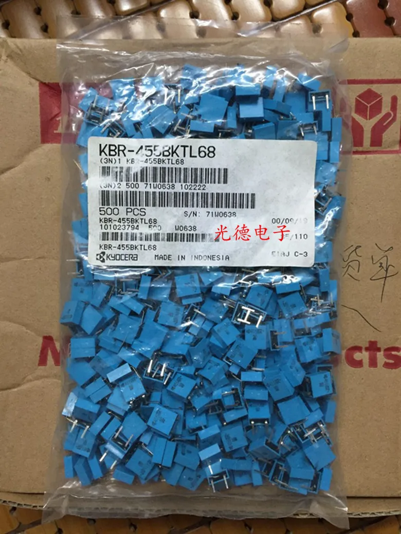 100 шт./керамический резонатор KBR-455BKTL68 455E 455 кГц 455K синий прямой двухконтактный |