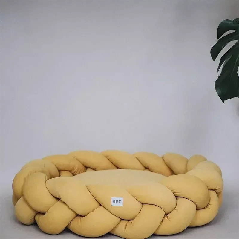 45-60cm Twist Shape Mat Luxury Dog Bed With Removable Cover Dog Cat Cushion Bed