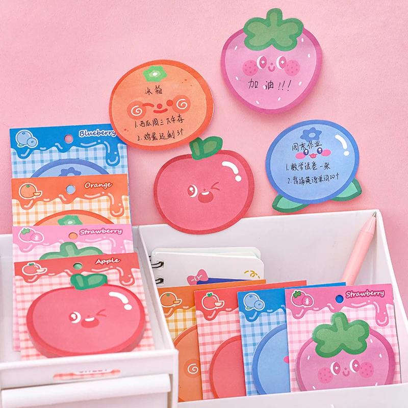 30sheets Cute Fruit Design Memo Pads Kawaii Stationery Sticky Notes DIY Diary Journal Planner Decorations School Office Supplies