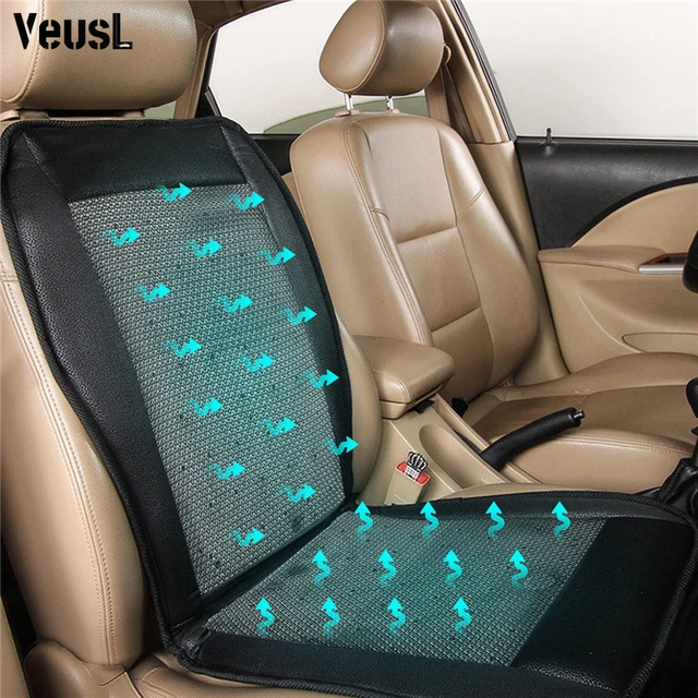 12V Summer Car Cooling Seat Cushion With Fans Ventilation Breathable Mat  Cover