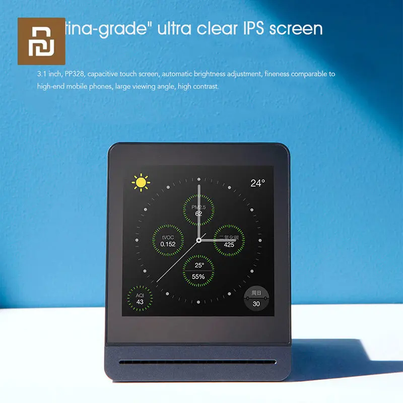 

Youpin ClearGrass Air Monitor Touch IPS Screen Air Quality PM2.5 Detector Hygrometer Thermometer Sensor CO2 Meter Monitor