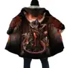 PLstar Cosmos Mens Cloak Tattoo Skull Dragon 3D All Over Printed Fleece Hooded Cloak Unisex Casual Thick Warm Cape coat PF72 4