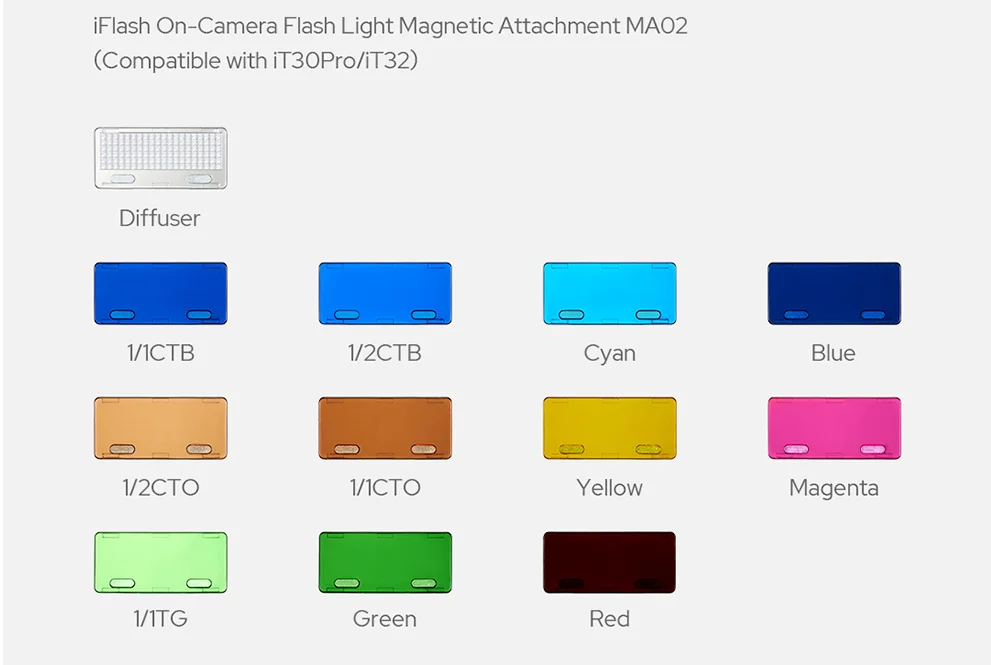 MA01 MA02 Magnetic Color Filters Creativity Unleashed Diffuser for iT30PRO/iT32