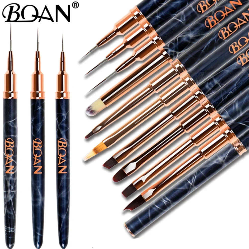 BQAN Marbled Nail Brush Gel Brush For Manicure Acrylic UV Gel Extension Pen Nail Polish Painting Drawing Brush Liner Nail Brush 5