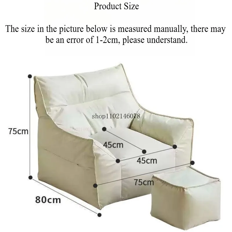 Nordic Lazy Sofa Single Sofa Bean Bag Household Tatami Balcony Leisure Living Room Small Recliner on The Ground Home Furniture