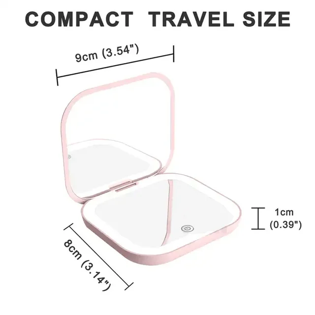 Compact Folding LED Makeup Mirror 3