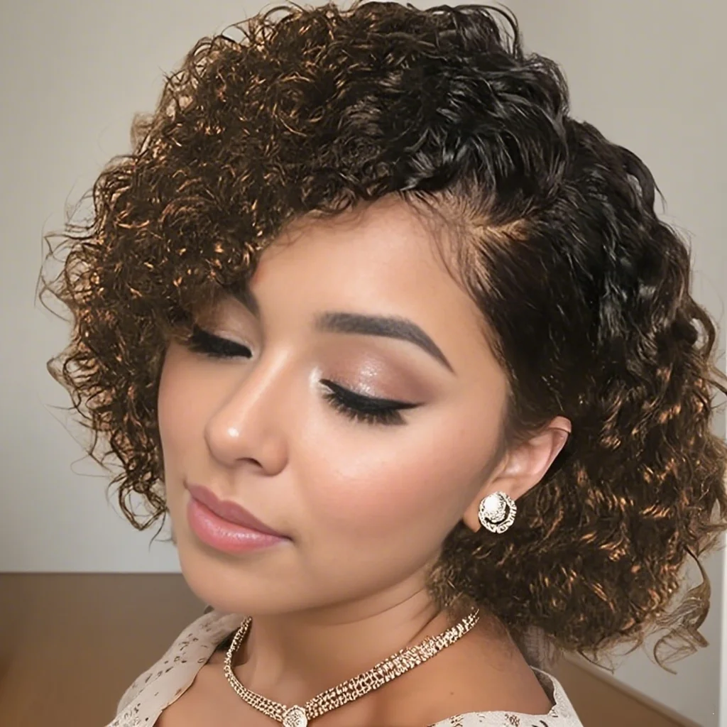 Pixie Cut Human Hair Wig - Short Curly Style