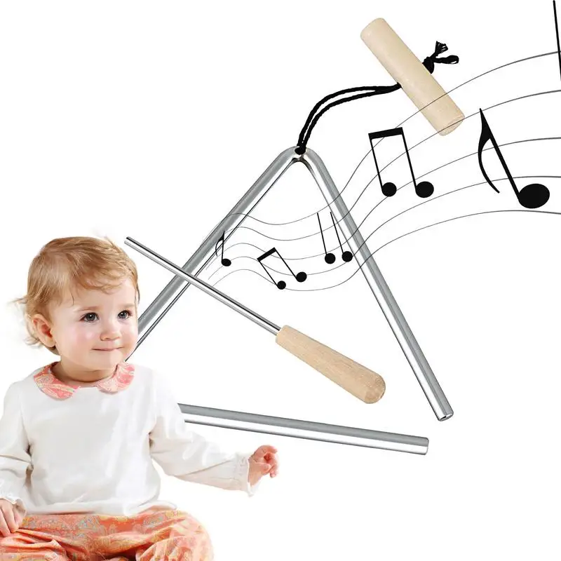 Triangle Percussion Instrument Hand Steel Triangle Percussion Instrument Steel Bell With Strikers For Rhythm
