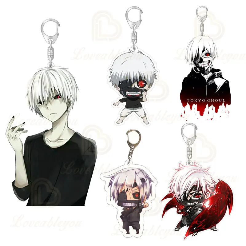 Anime Tokyo Ghoul Kaneki Ken Keychain Cartoon Figure Kaneki Ken Cosplay